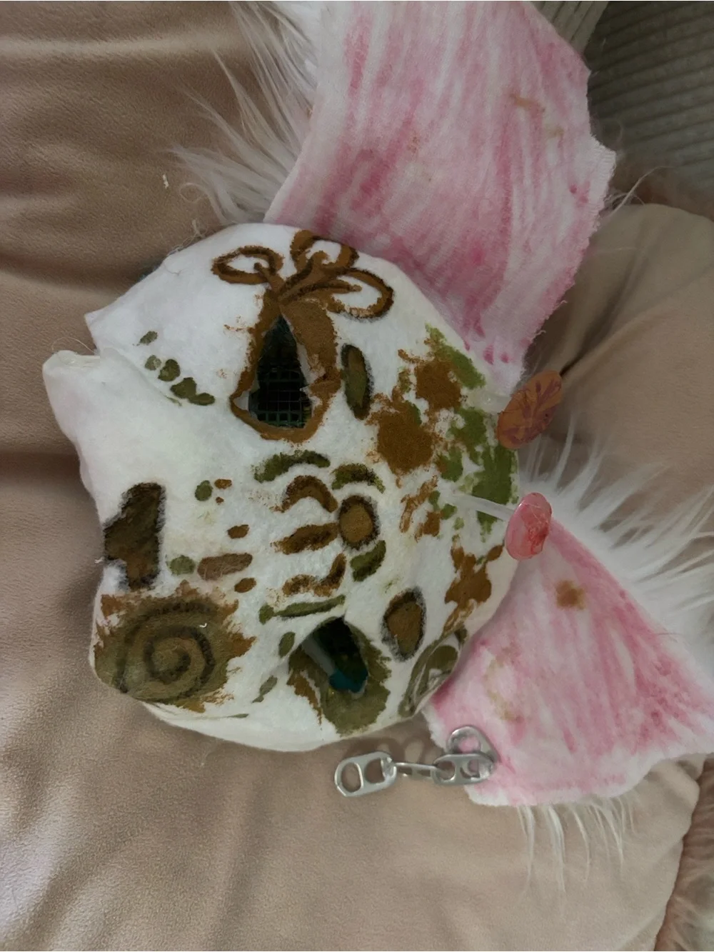 Handmade earthy rabbit therian mask other paw mask etc.